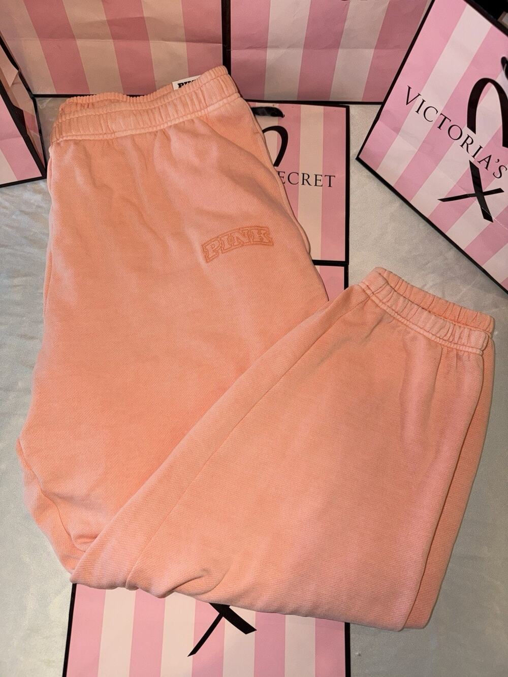 Victorias Secret PINK Sweatpants Relaxed Ivy Fleece XL Rare Color